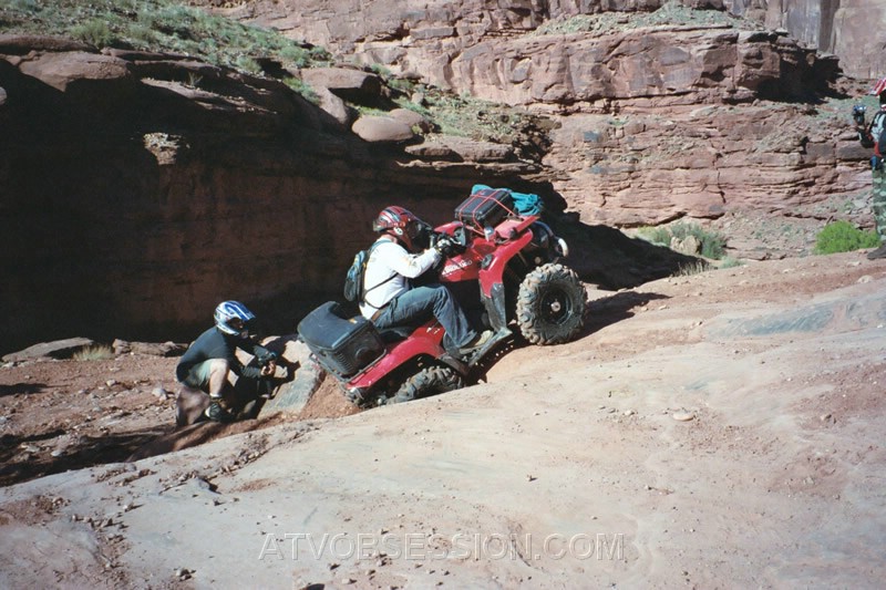 224. Back up the steps, Larry gets a wheel in a rut..jpg